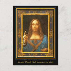 Salvator Mundi 1500 Léonard de Vinci Carte postale