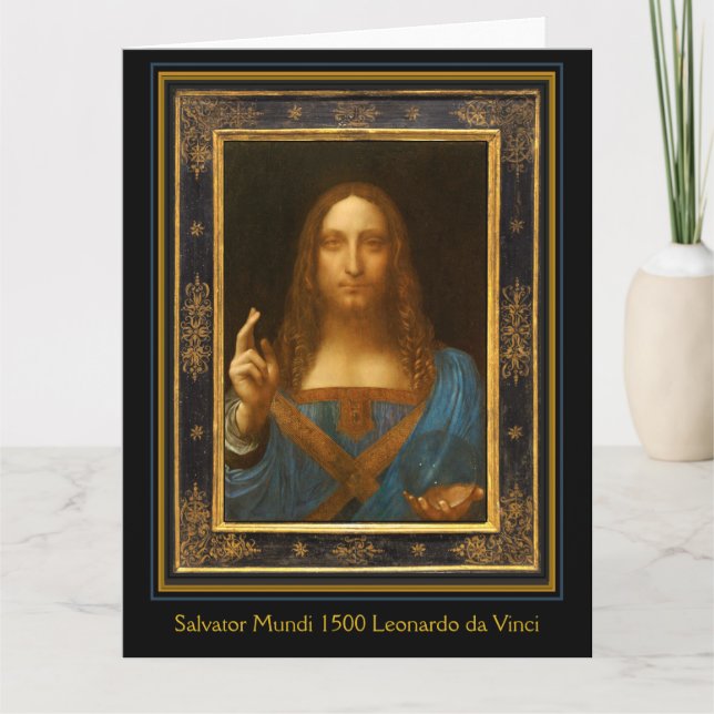 Salvator Mundi 1500 Leonardo da Vinci Card (Front)