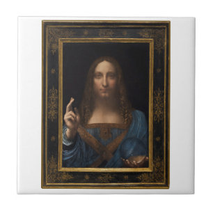 Salvator Mundi by Leonardo da Vinci circa 1500 Tile