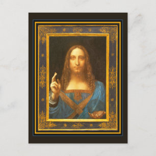 Salvator Mundi c 1500 Leonardo da Vinci Fine Art Postcard