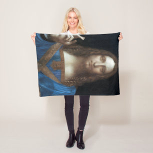 Salvator Mundi, Jesus Christ, Leonardo da Vinci Fleece Blanket