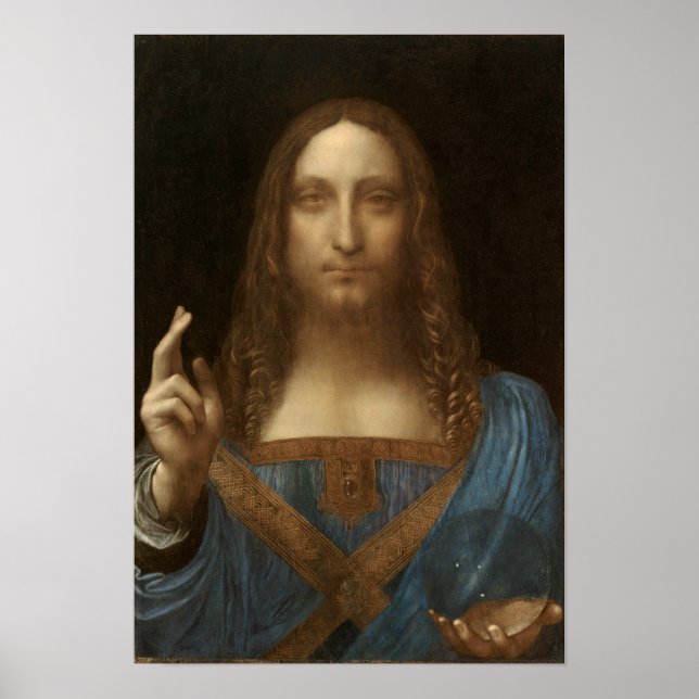 Salvator Mundi par Leonardo da Vinci - affiche (Devant)