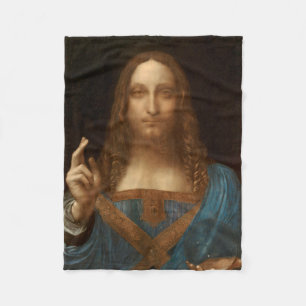 Salvator Mundi (Saviour of the World) (da Vinci) Fleece Blanket