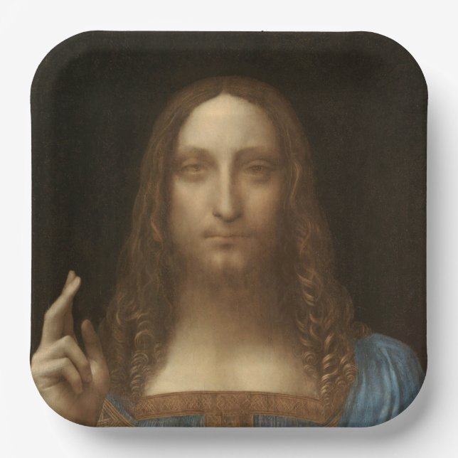 Salvator Mundi (Saviour of the World) (da Vinci) Paper Plate (Front)