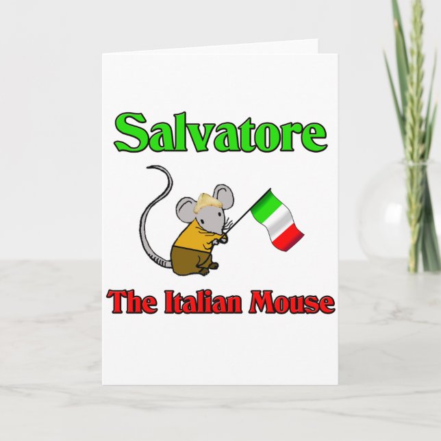 Salvatore The Italian Mouse Holiday Card (Front)