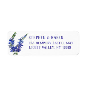 Salvia Blue Sage Elegant Floral Adresse de retour