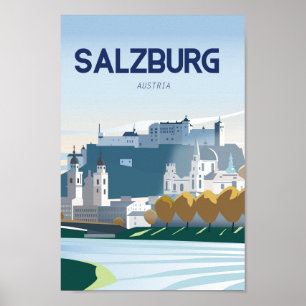 Salzbourg Autriche affiche de voyage