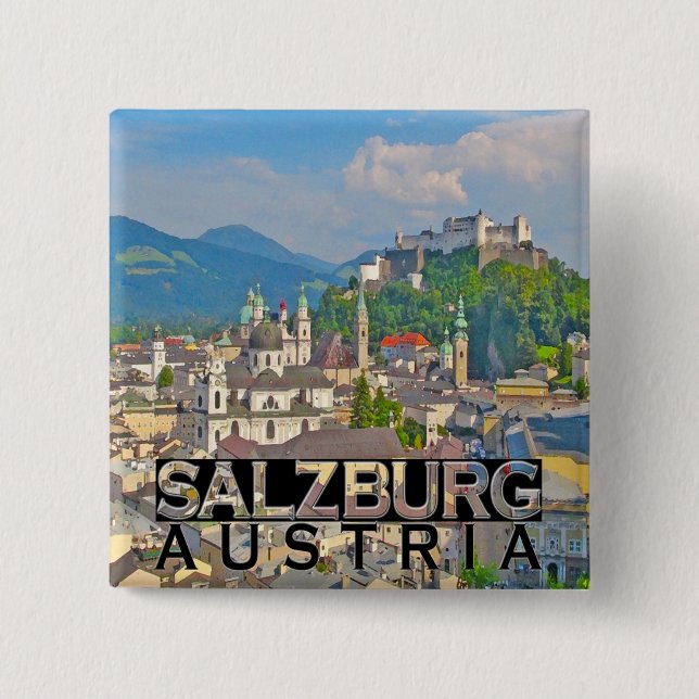 Salzburg 2 Inch Square Button (Front)