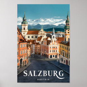 Salzburg Austria Famous Travel Place Poster