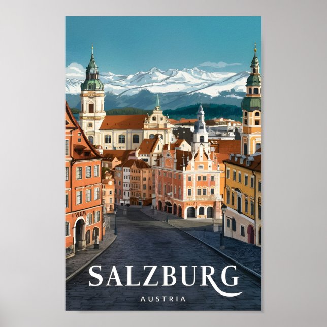 Salzburg Austria Famous Travel Place Poster (Front)