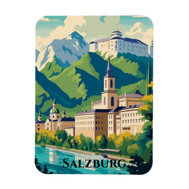 Salzburg Austria Postcard Travel Magnet (Vertical)
