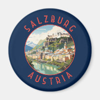 Salzburg Austria Retro Distressed Circle