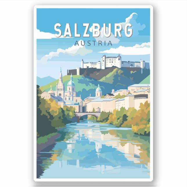 Salzburg Austria Travel Art Vintage (Front)