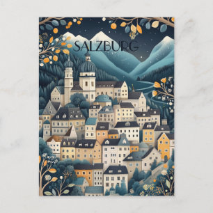 Salzburg Austria Travel Postcard