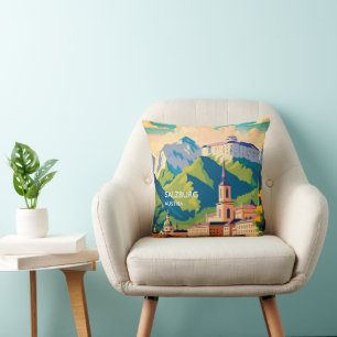 Salzburg Austria Travel Throw Pillow