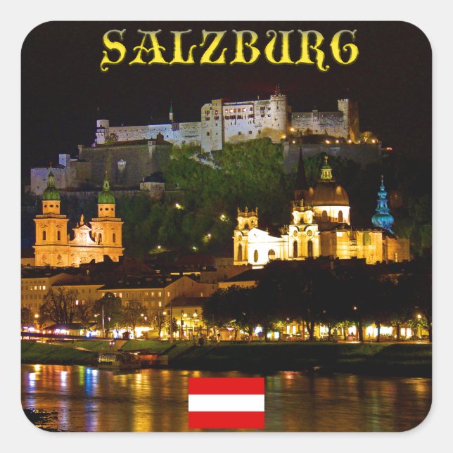 Salzburg Castle Austria - High Quality Pro Photo Square Sticker (Front)