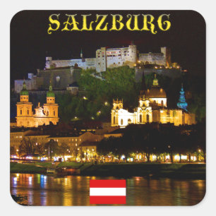 Salzburg Castle Austria - High Quality Pro Photo Square Sticker