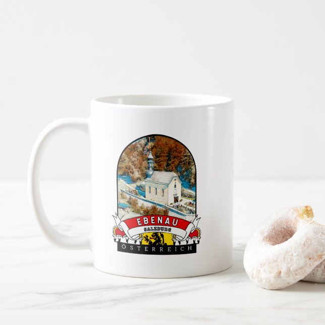 Salzburg Ebenau Austria Souvenir Coffee Mug (With Donut)