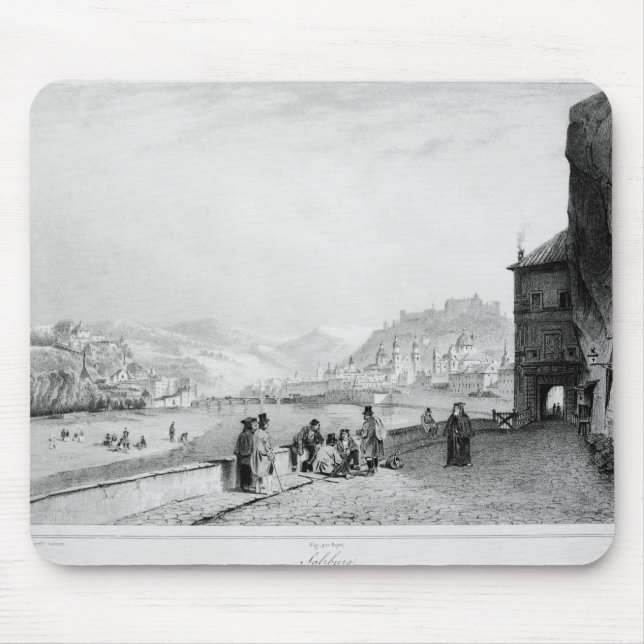 Salzburg, engraved by Bayot & Cuvilier, 1840 Mouse Pad (Front)