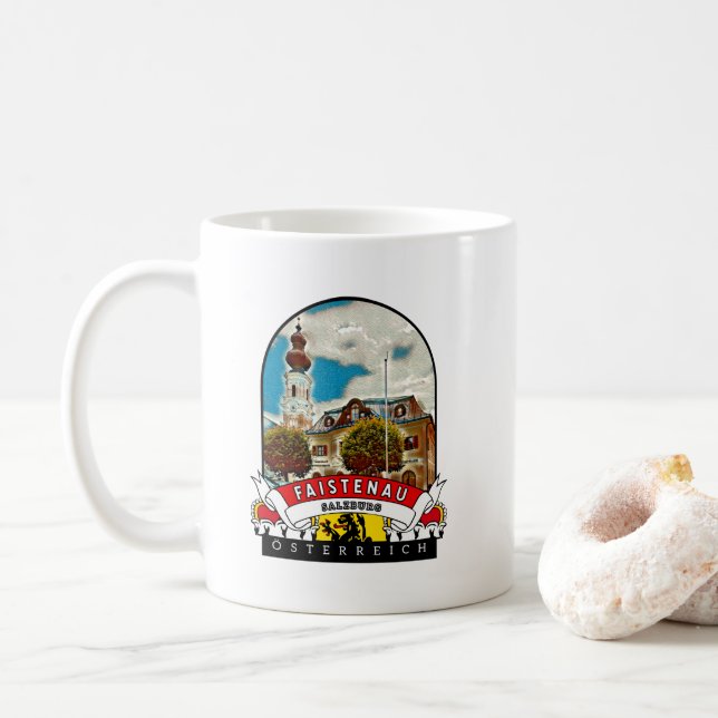 Salzburg Faistenau Austria Souvenir Coffee Mug (With Donut)