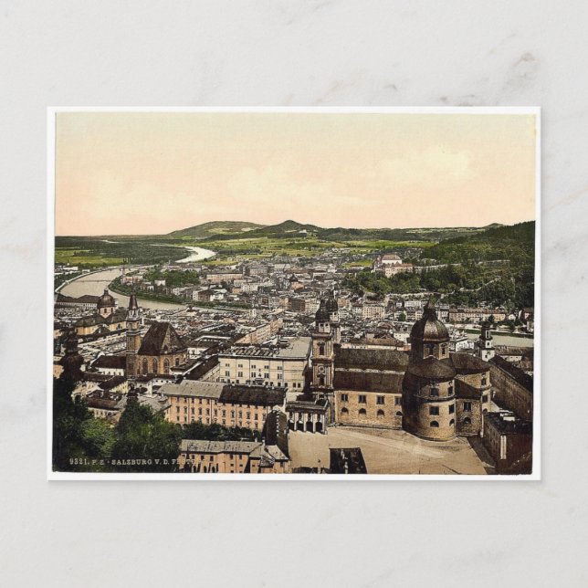 Salzburg, from Maria Plain, Austro-Hungary rare Ph Postcard (Front)