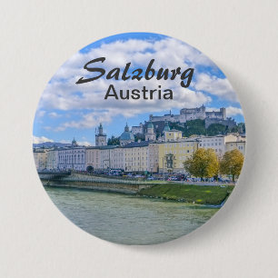 Salzburg in Austria Souvenir Photo 3 Inch Round Button