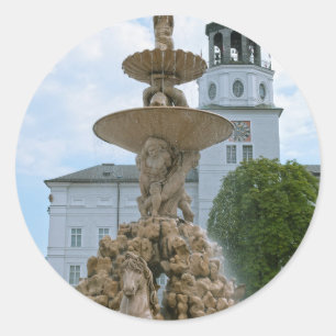 Salzburg Residence Fountain Classic Round Sticker