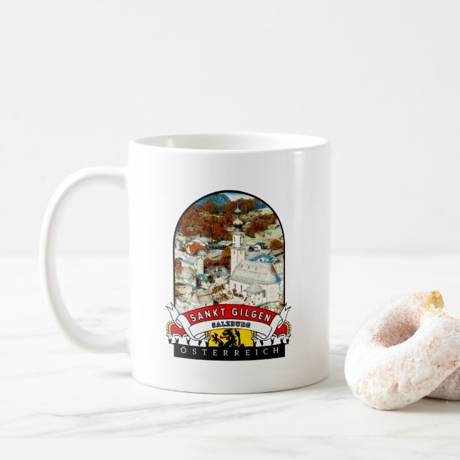 Salzburg Sankt Gilgen Austria Souvenir Coffee Mug (With Donut)