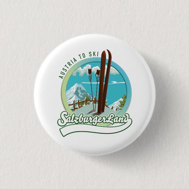 Salzburgerland Austrian Ski 1 Inch Round Button (Front)