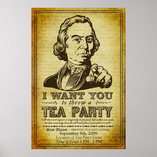 Sam Adams Tea Party Customizable Event  Poster (Front)