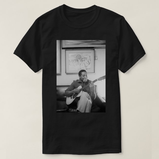 Sam Cooke Playing Guitar Poster T-Shirt (Design Front)