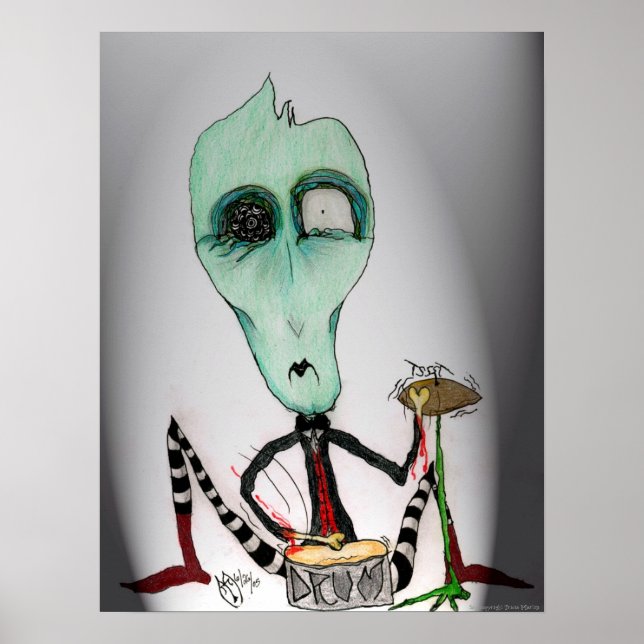 Sam- Ghoulie Drummer Art Poster by Tricia Martin (Front)