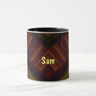 SAM ~ GLOSSY 3D Glossy Black Brown Green  Mug