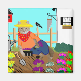 Sam Le Cat Magnet de jardinage