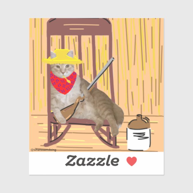 Sam Le Cat No Tresspassant Country Chat Sticker (Feuille)