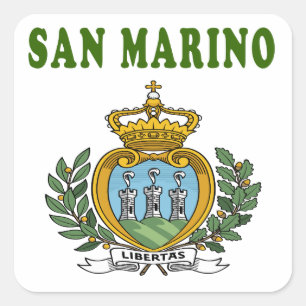 Sam Marino America Coat Of Arms Designs Square Sticker