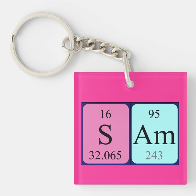 Sam periodic table name keyring (Front)