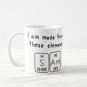 Sam periodic table name mug