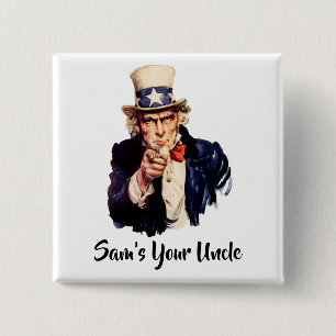Sam’s Your Uncle 2 Inch Square Button
