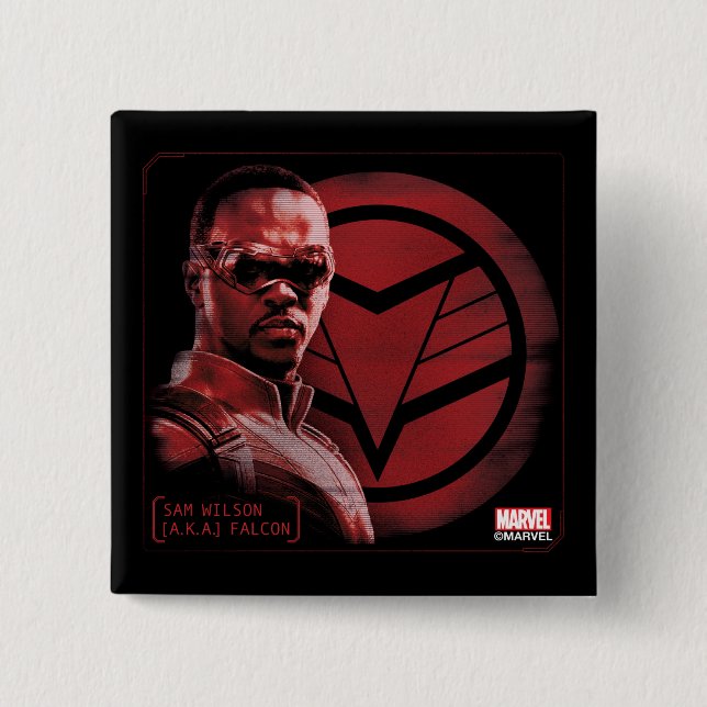 Sam Wilson A.K.A. The Falcon 2 Inch Square Button (Front)