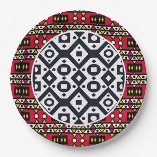 Samakaka Paper Plates (African, Angolan Pattern)