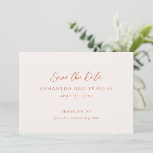Samantha Burnt Orange Traditional Elegant Wedding Save The Date