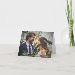 Samantha Calligraphy Folded Photo Wedding Thank You Card