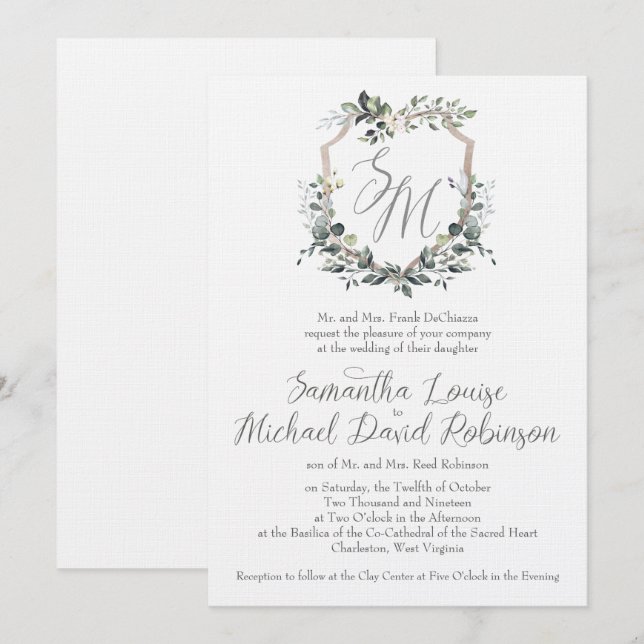 Samantha et Michael Faire-part de mariage (Devant / Derrière)