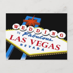 Samantha & Gary 2010 Las Vegas WEDDING Announcement Postcard