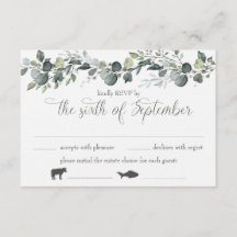 Samantha & Michael RSVP Card with meal options