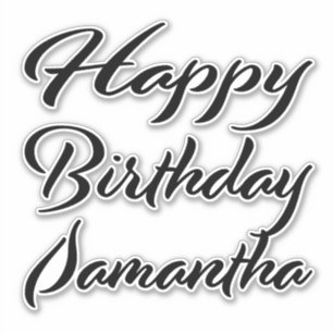 Samantha Name Vorname black Sticker Geburtstag