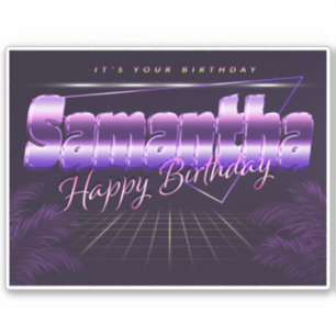 Samantha Name Vorname retro Sticker Geburtstag