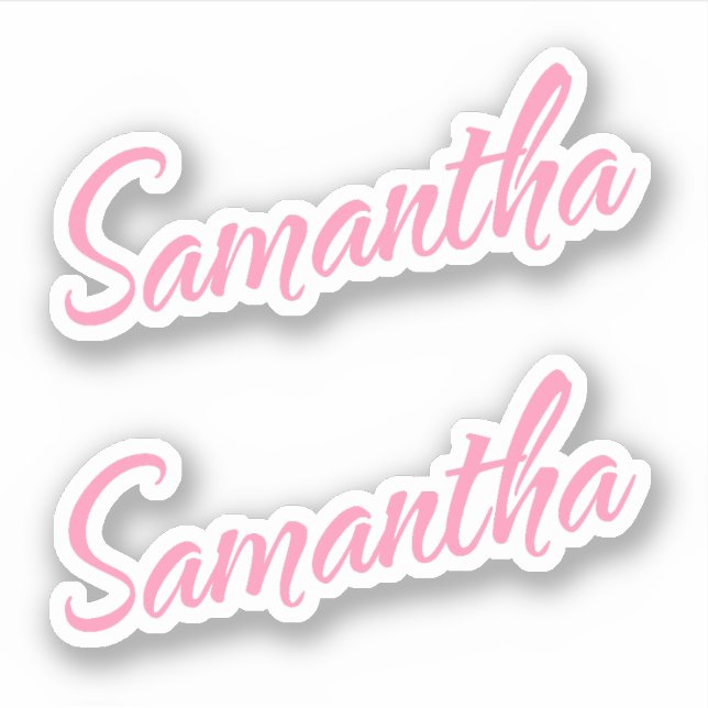 Samantha Nom décoratif en rose x2 Sticker (Devant)