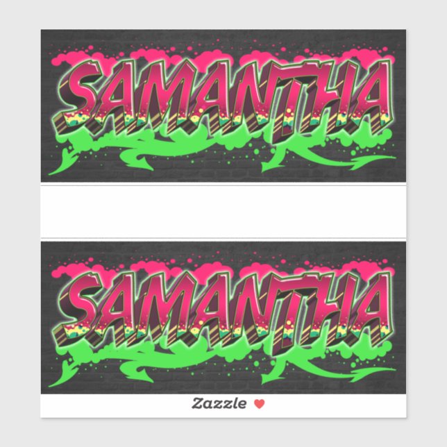 Samantha Prénom Nom Graffiti Autocollants Autocoll (Feuille)